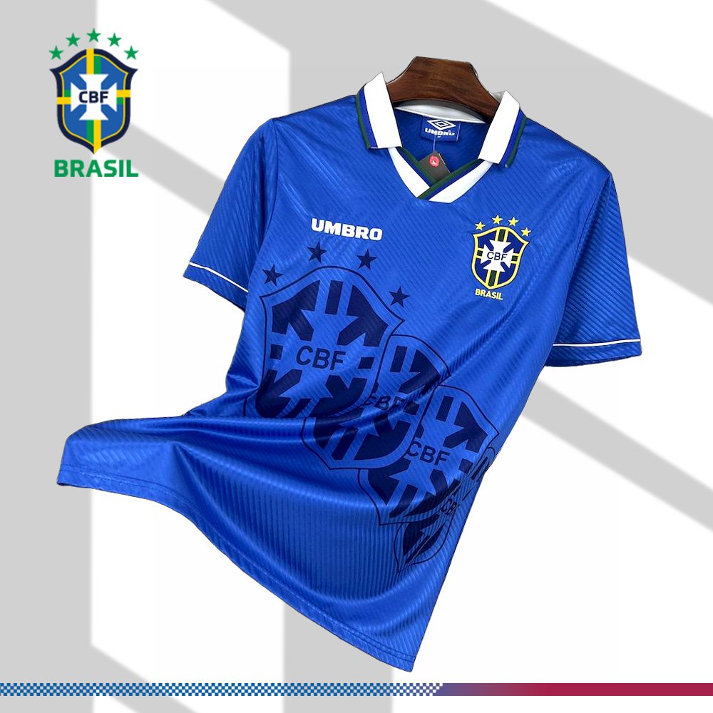 05c7a7fdd8-014531bf80 1994 Brazil World Cup Away Retro Football Shirt - Image 1