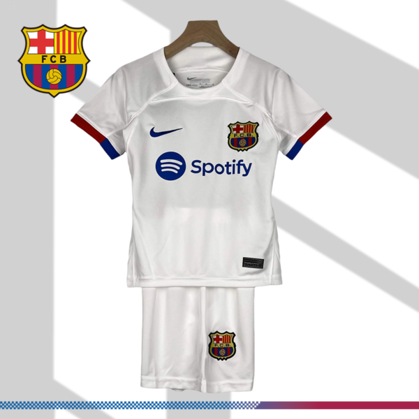 2023/2024 Barcelona Away football shirt (Kids Kit)