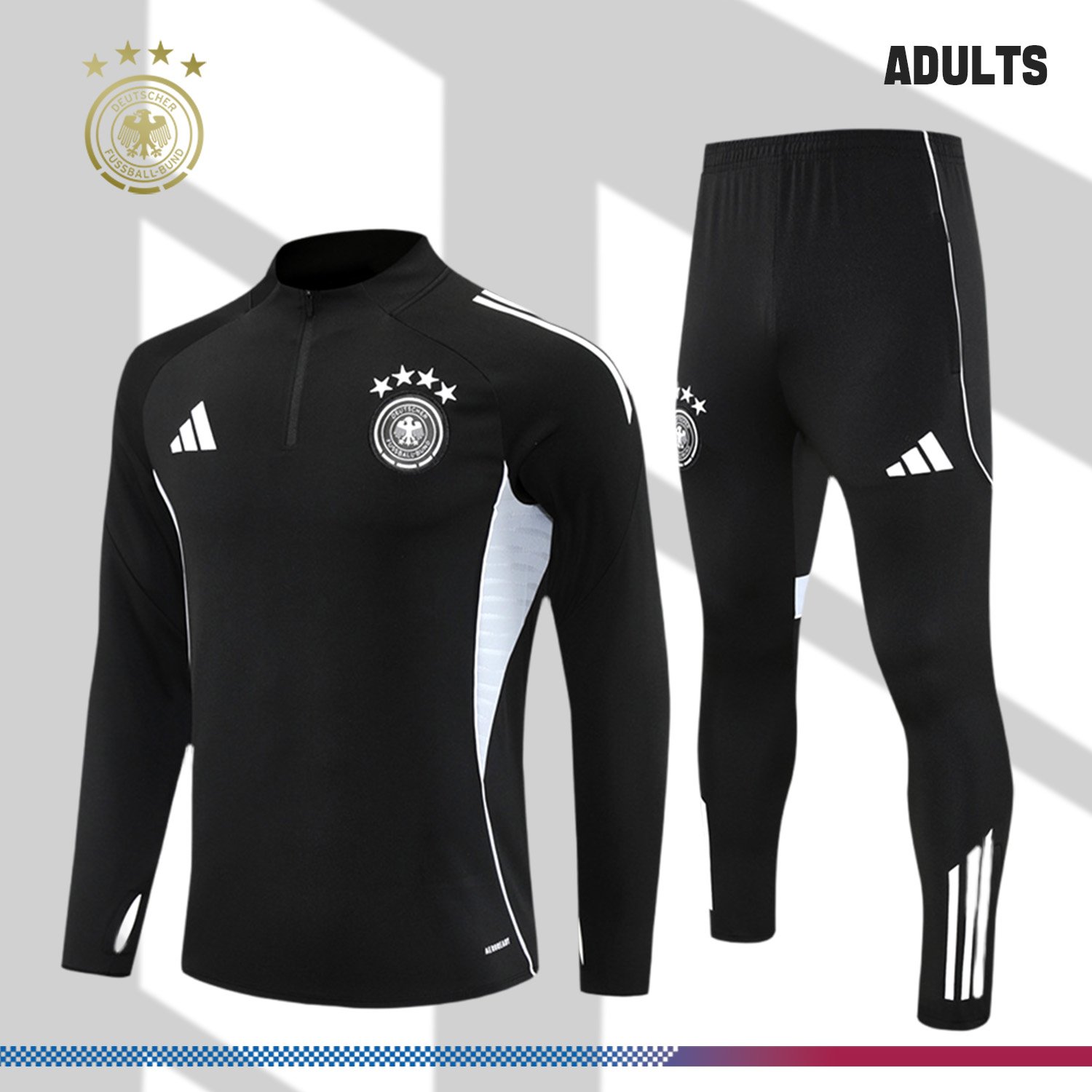 1-032506b0b3 2025/2026 Germany Half Zip Suit (Adult kit) - Image 1