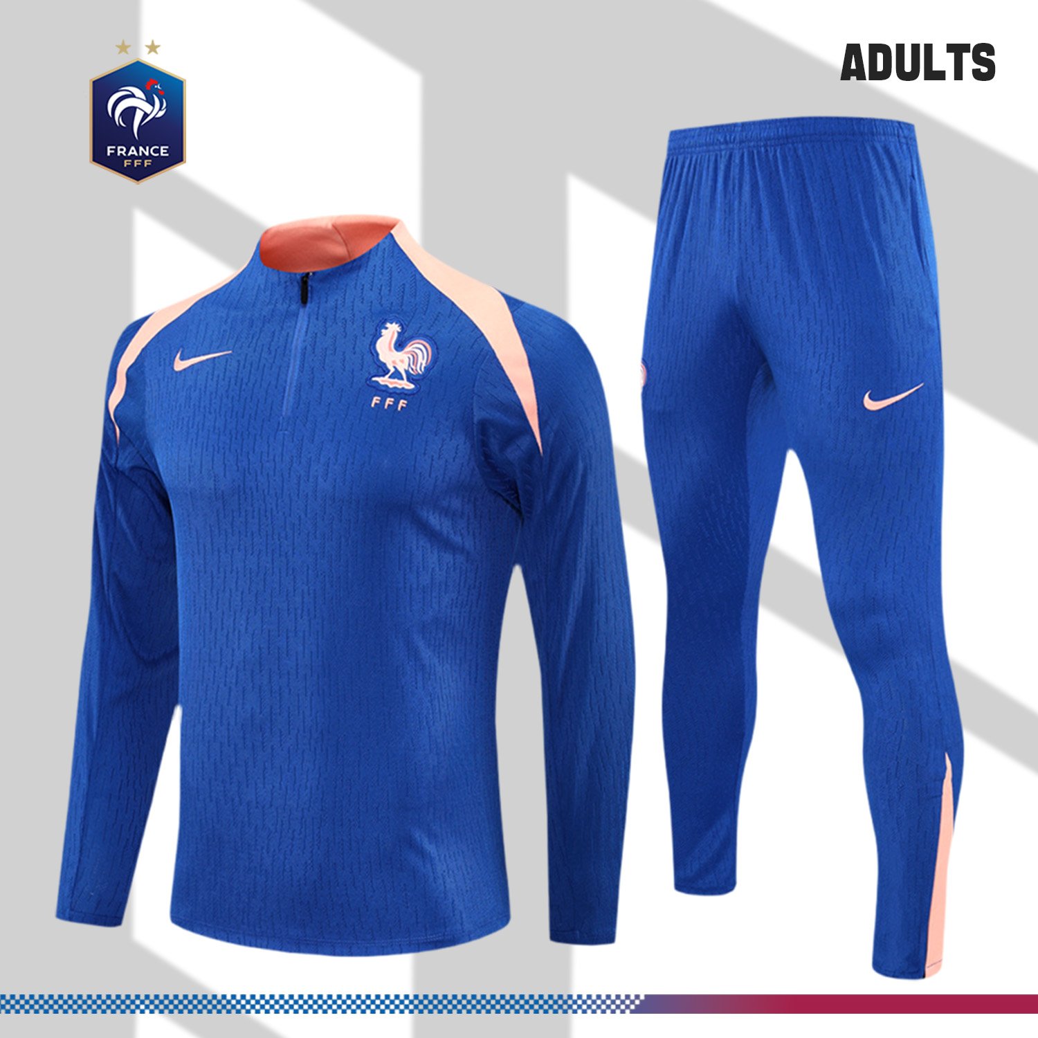 1-0334363d06 2025/2026 France Adults Half-Zip Training Kits (Adult kit) - Image 1