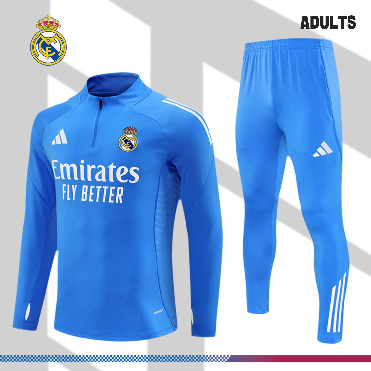 1-03551926ff 2025/2026 Real Madrid Adult Half Zip Training Kit (Adult Kit) - Image 1