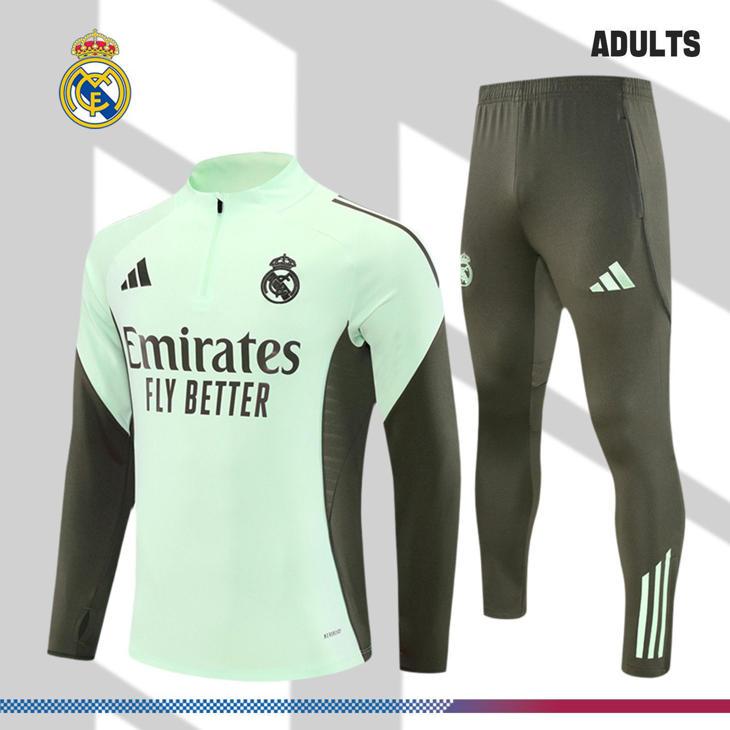 1-0356060fad 2025/2026 Real Madrid Adult Half Zip Training Kit (Adult Kit) - Image 1