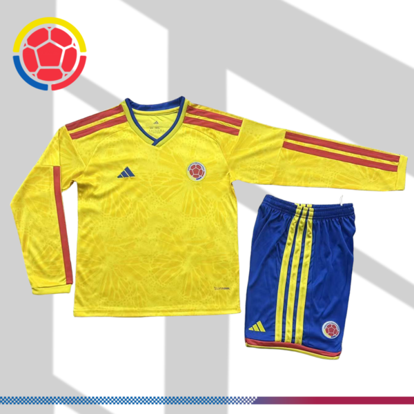 2026 Colombia Home long sleeves Football Shirt (Kids Kit)