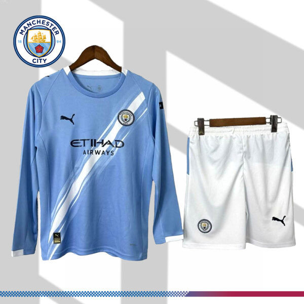 2025/2026 Manchester City FC Long Sleeve Football Shirt (Fans Kit)