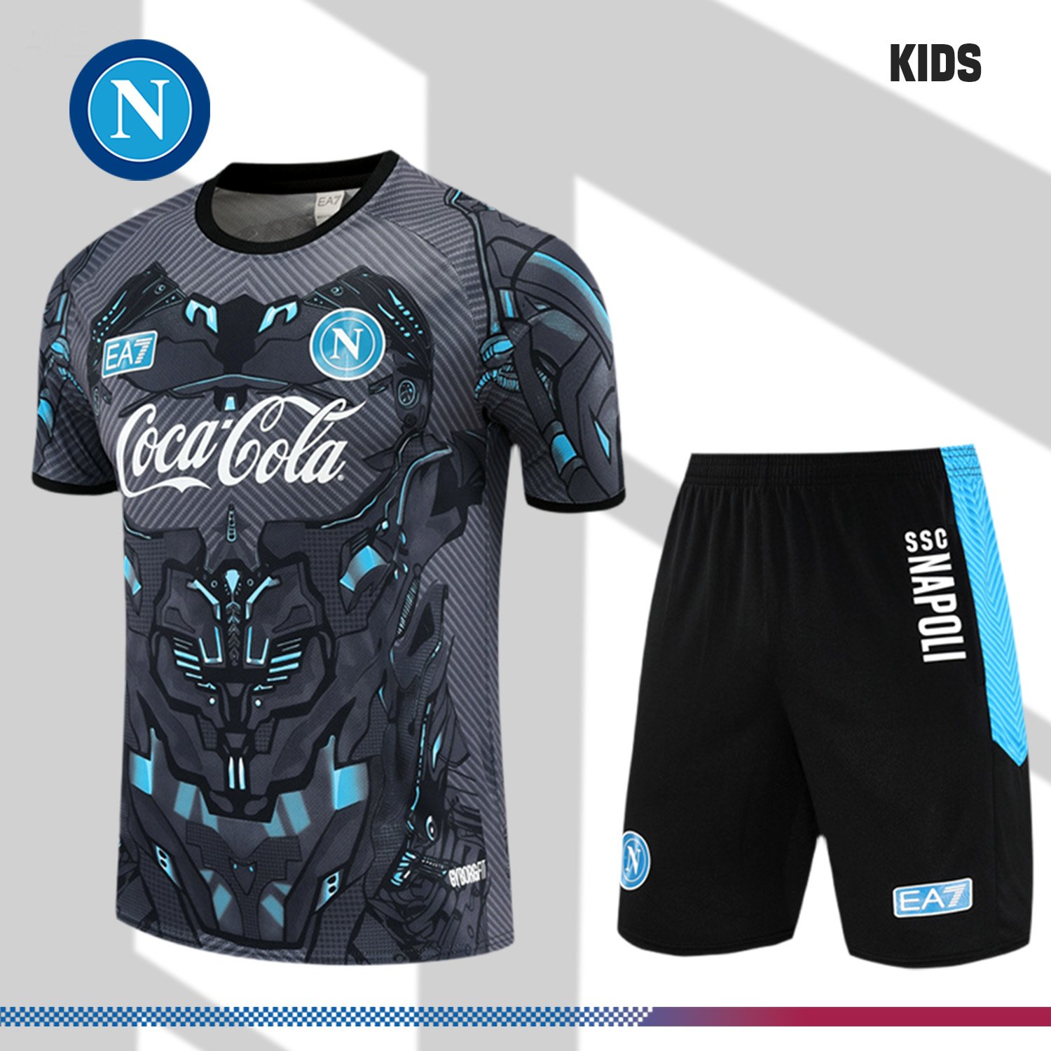 2-021339acbd 2025/2026 Napoli Short Sleeve Training Jersey for Kids (Kids Kit) - Image 1