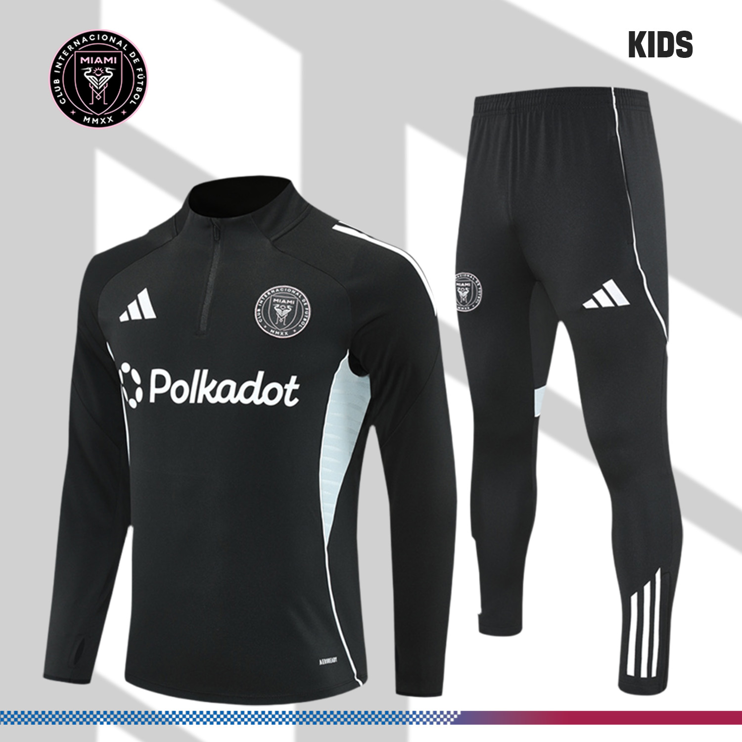 2-1625336039 2025/2026 Miami Kids Half Zip Training Kit (Kids Kit) - Image 1