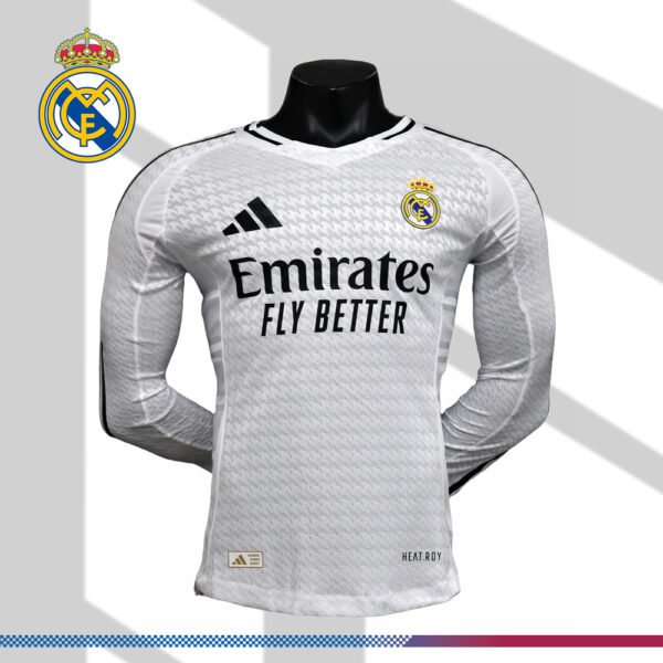 2024/2025 Real Madrid Home Long Sleeved Football Shirt (Player Edition）