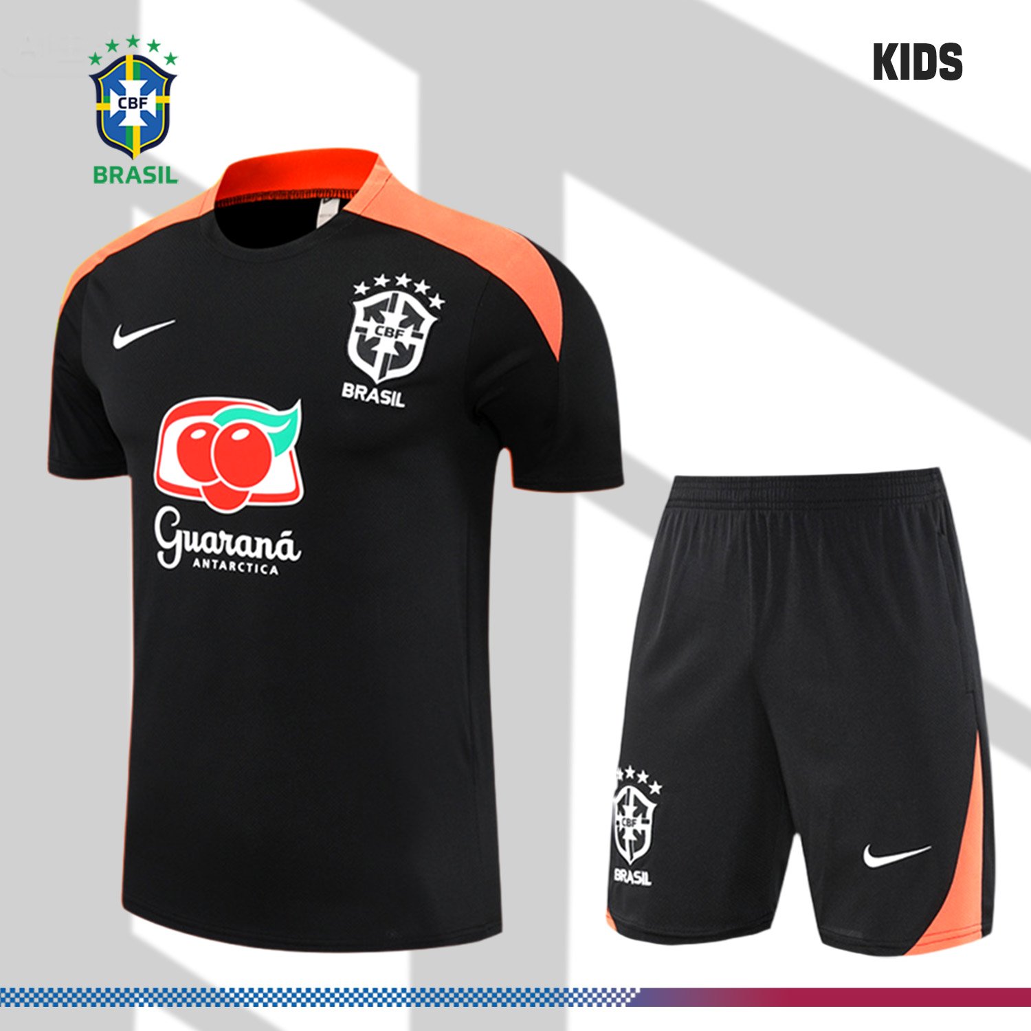 2-224805d3a3 2025/2026 Brazil Short Sleeve Training Kit (Kids Kit) - Image 1