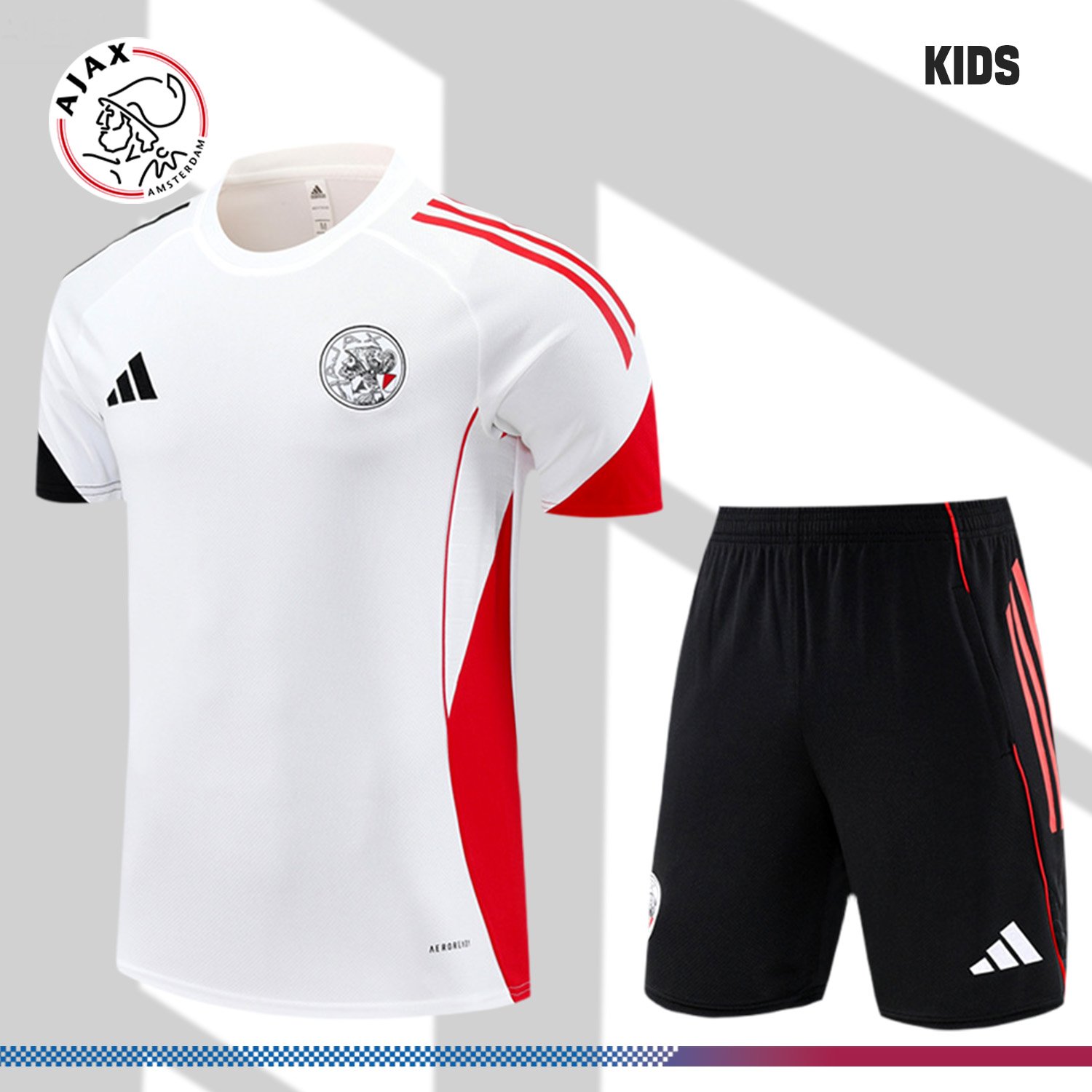 2-23071242fa 2025/2026 Ajax Kids Short-Sleeve Training Kits (Kids kit) - Image 1