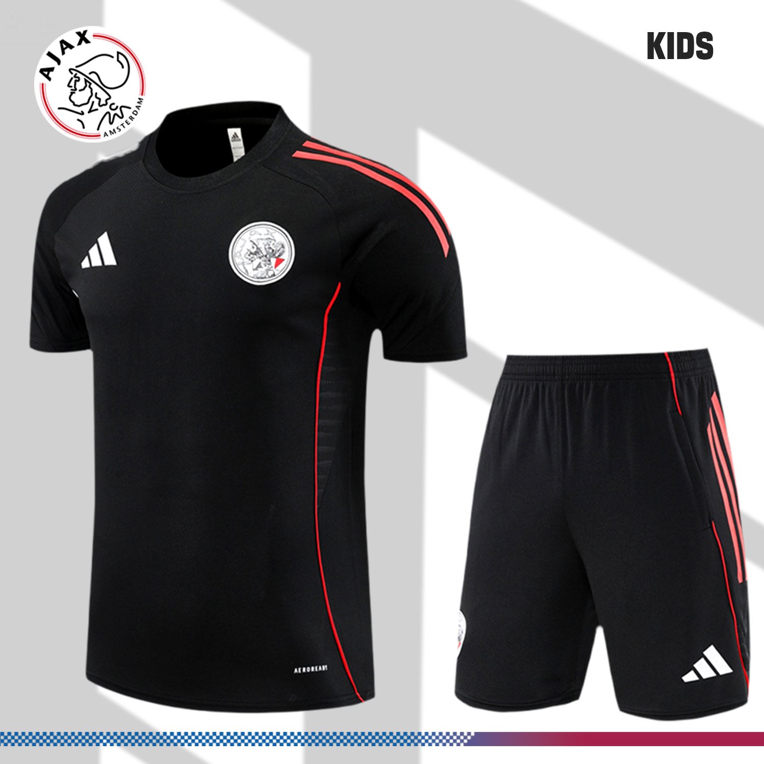 2-230841ebf1 2025/2026 Ajax Kids Short-Sleeve Training Kits (Kids kit) - Image 1