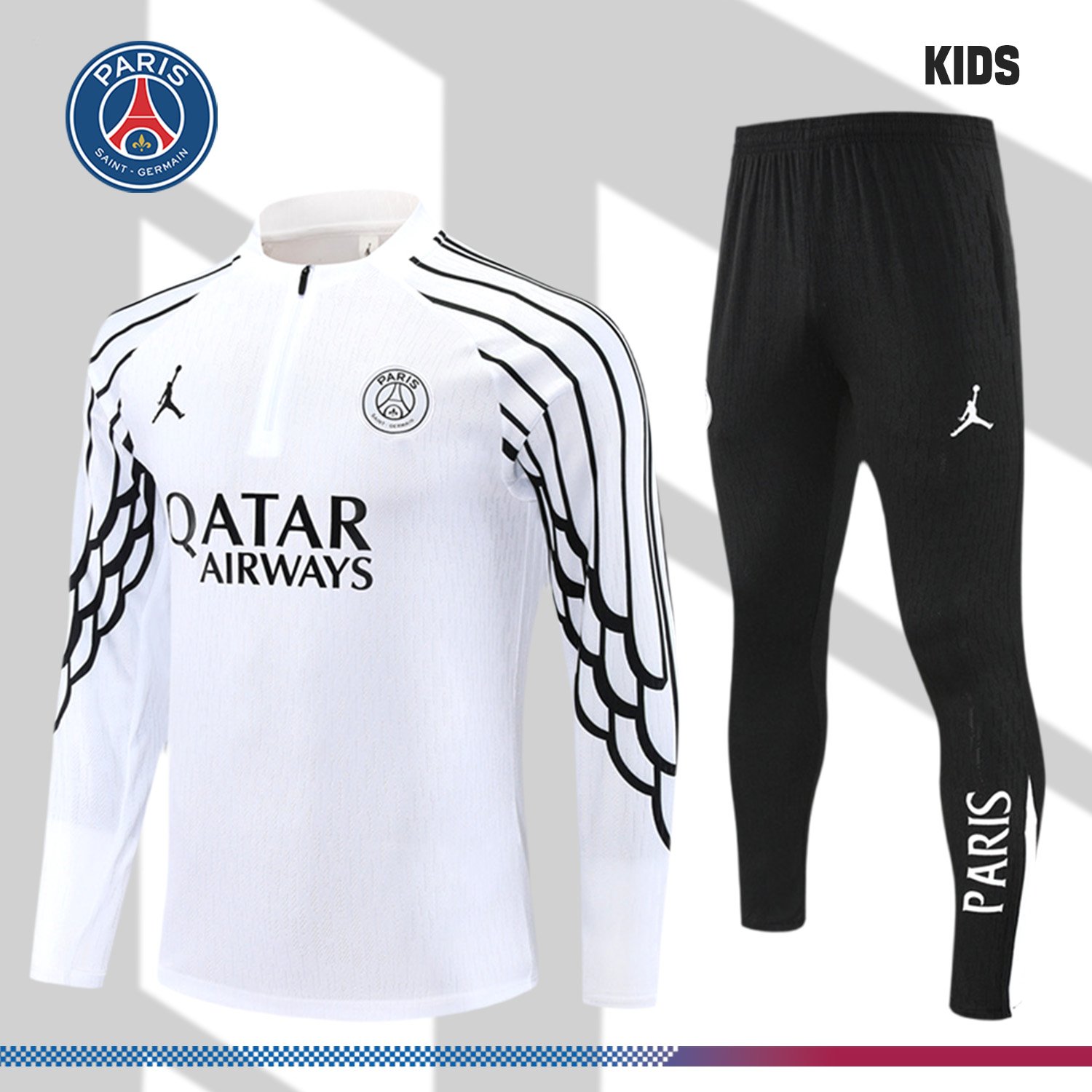 2-231936e608 2025/2026 Paris Saint-Germain Kids Half Zip Training Clothes (Kids Kit) - Image 1
