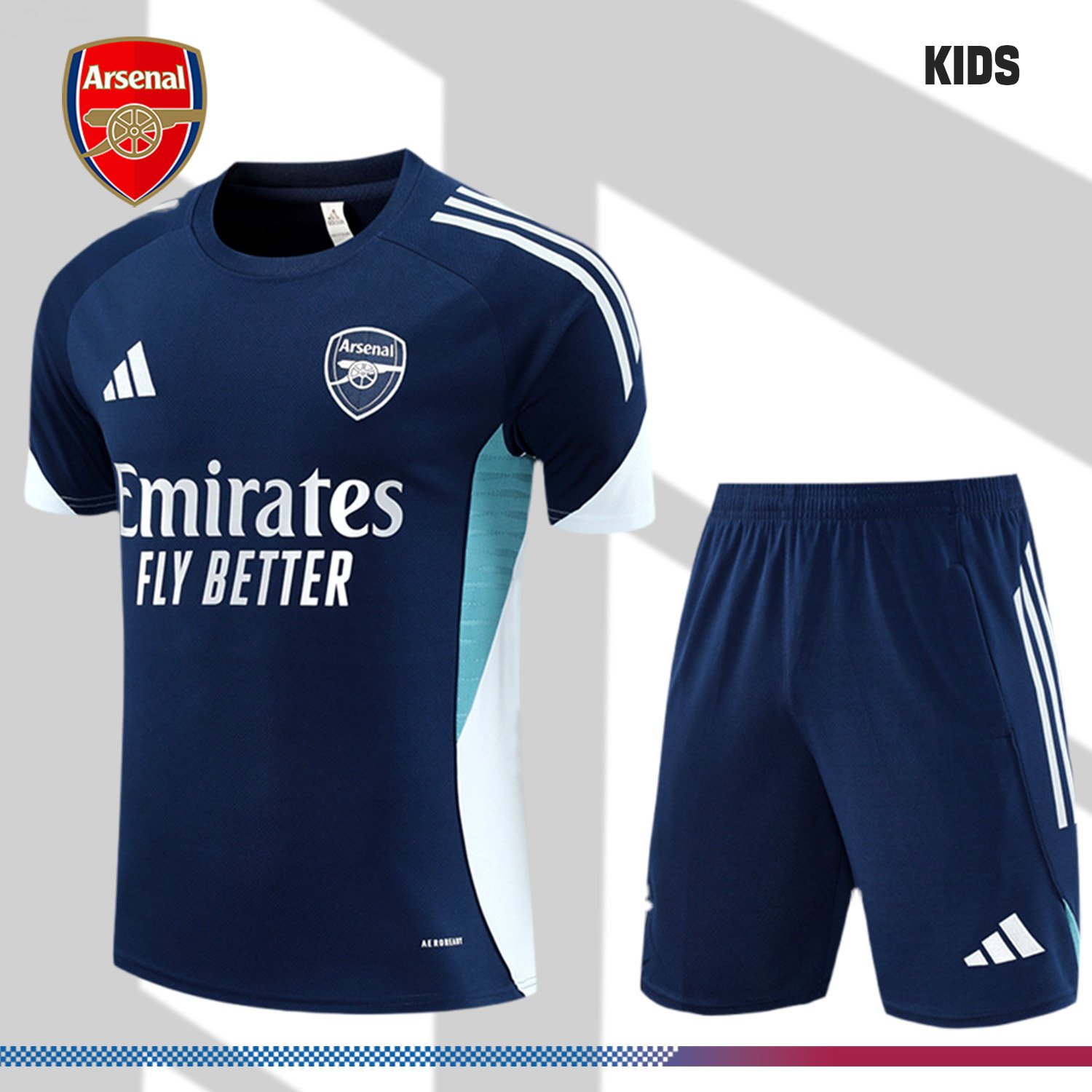 2-232614775e 2025/2026 Arsenal Kids Short-Sleeve Training Kits (Kids Kit) - Image 1