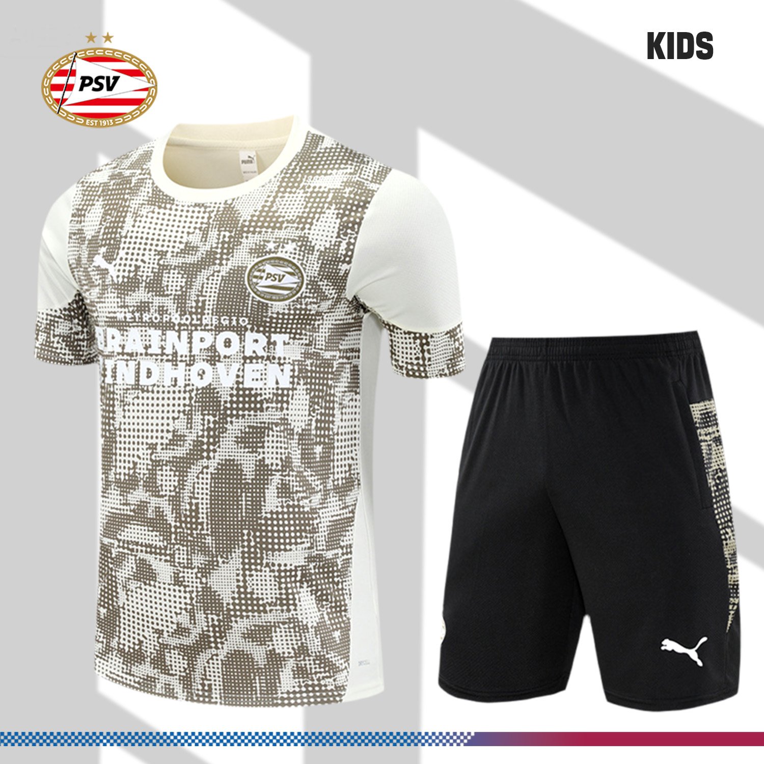 2-233105e2c7 2025/2026 PSV Eindhoven Kids Short-Sleeve Training Kits (Kids Kit) - Image 1