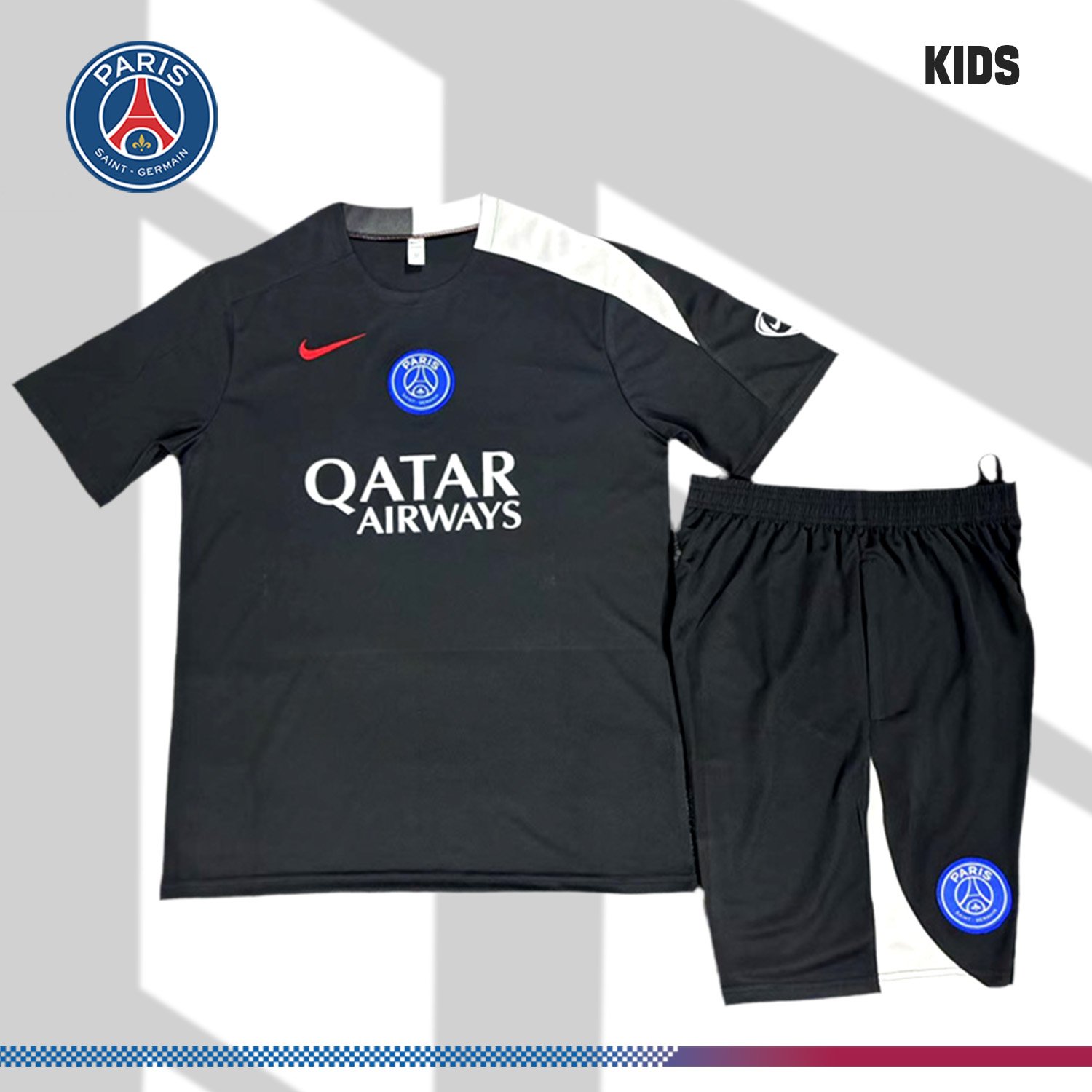 2-234535faf9 2025/2026 Paris Saint Germain Short Sleeve Training Kit (Kids Kit) - Image 1