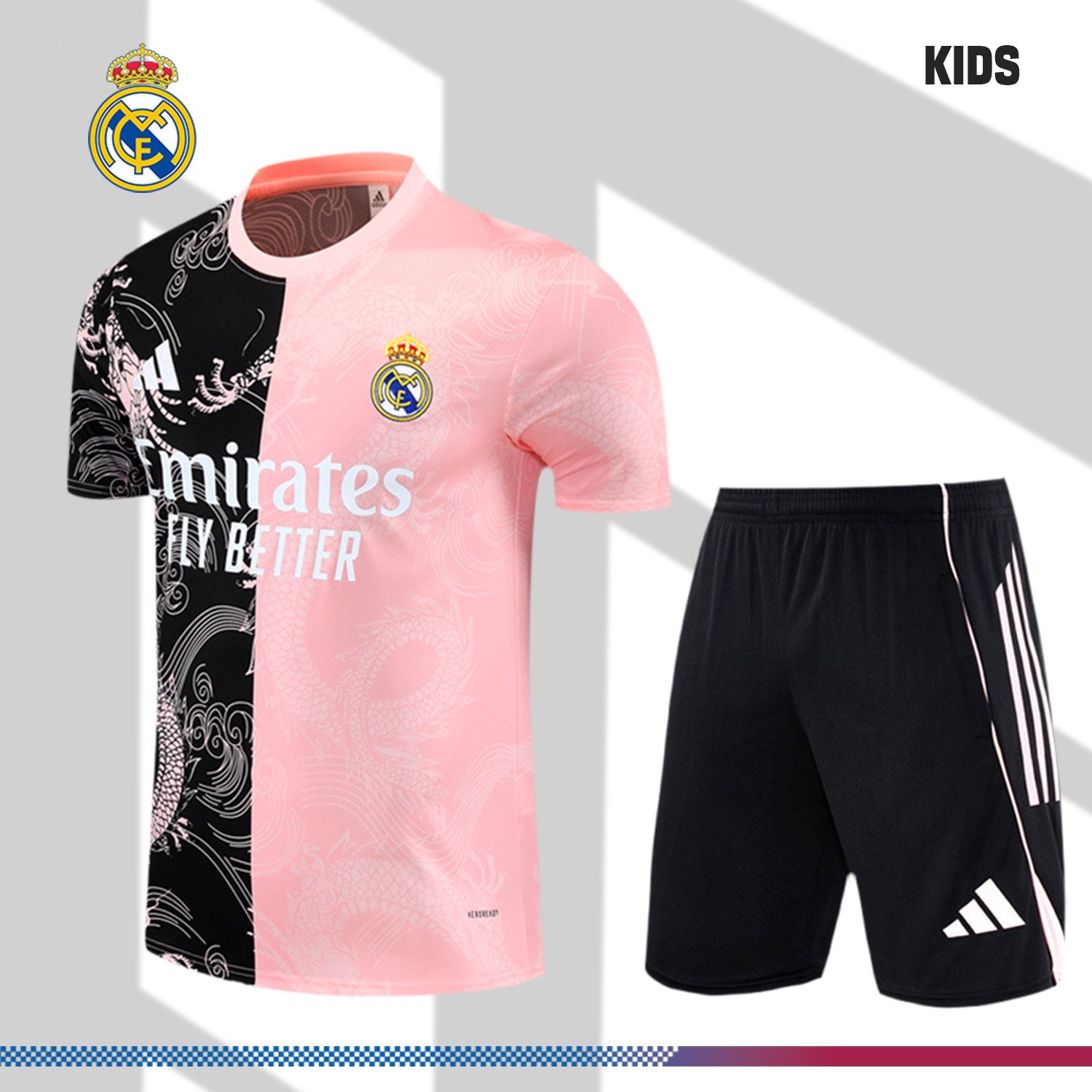 2-235851932f 2025/2026 Real Madrid Short Sleeve Training Jersey for Kids (Kids Kit) - Image 1
