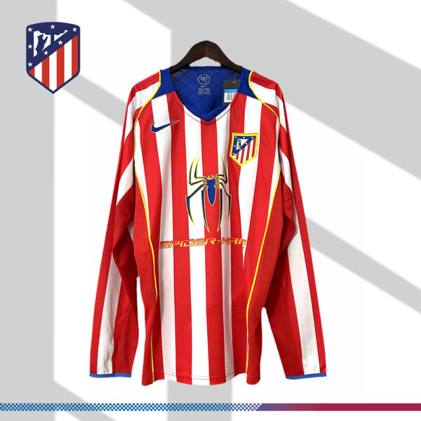 2004/2005 Atletico Madrid Retro Home Long Sleeved Football Shirt