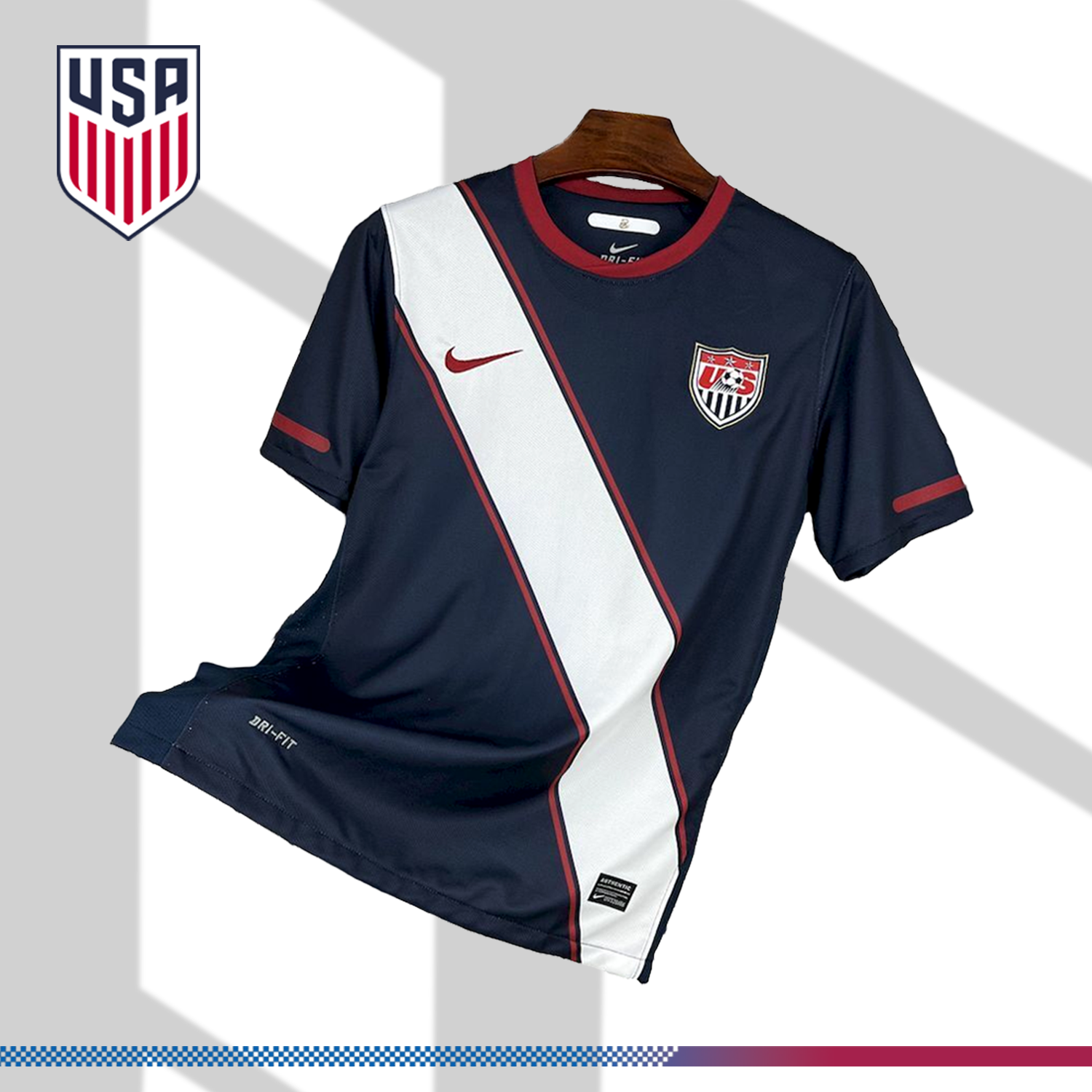 24b792dff8-023743a234 2010 USA Away Retro Football Shirt (Retro) - Image 1