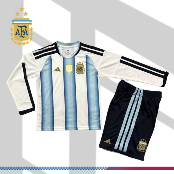 2026 Argentina Home Long sleeves Football Shirt (Kids Kit)