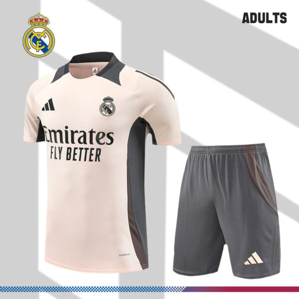 2024/2025 Real Madrid Apricot Adult Short Sleeve Training Suit Set (Adult Kit)