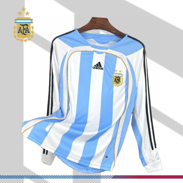 2006/2007 Argentina World Cup Home Long Sleeve Retro Jersey