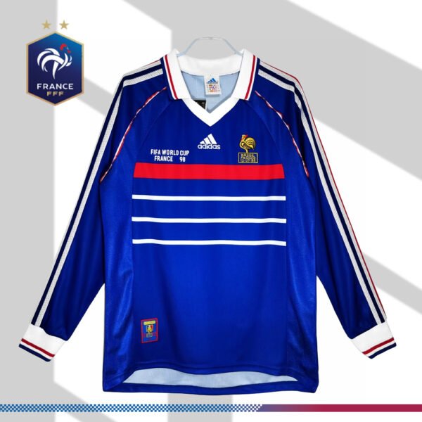 1998 France Home Long Sleeve Retro Football Shirt