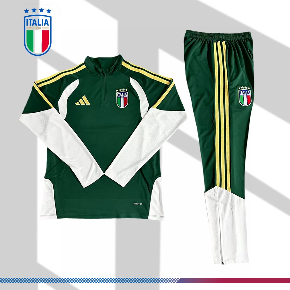 4d5d7586-225944a4e3 2026/2027 Italy Kids Half Zip Training Clothes (Kids Kit) - Image 1