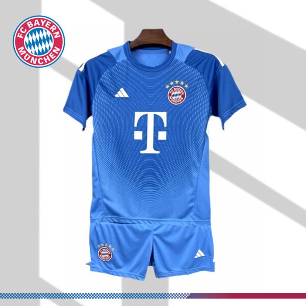 2025/2026 Bayern Munich Goalkeeper Blue Kit for Kids (Kids Kit)