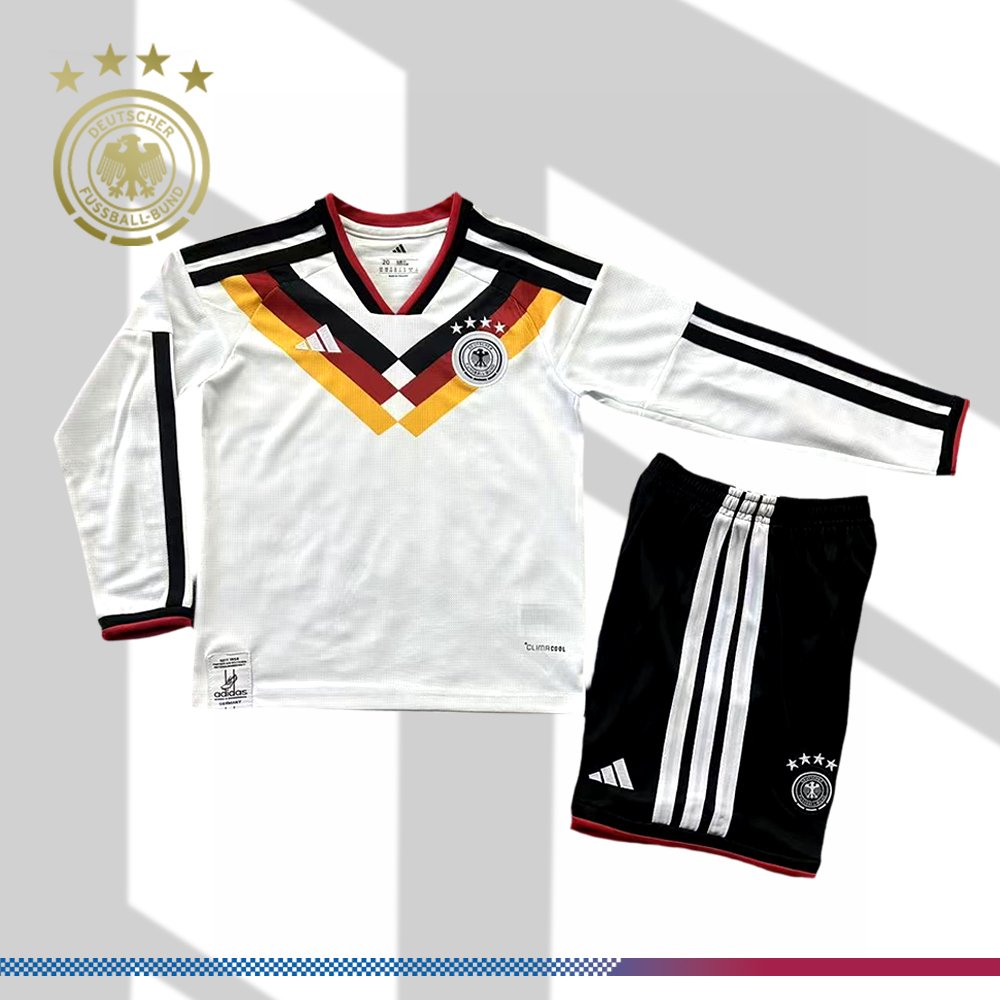 504c2357-0206443f9b 2026 Germany Home Long-sleeved Football Shirt (Kids Kit) - Image 1