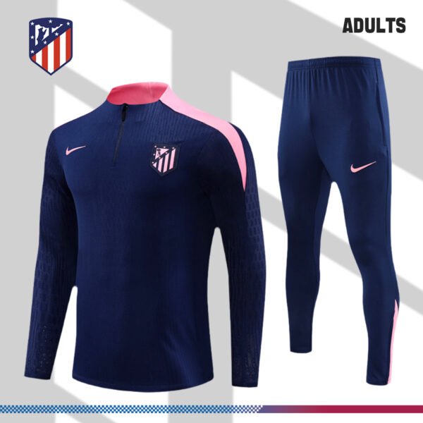 2024/2025 Atletico Madrid Dark Blue Adult Half Zip Training Suit (Adult Kit)