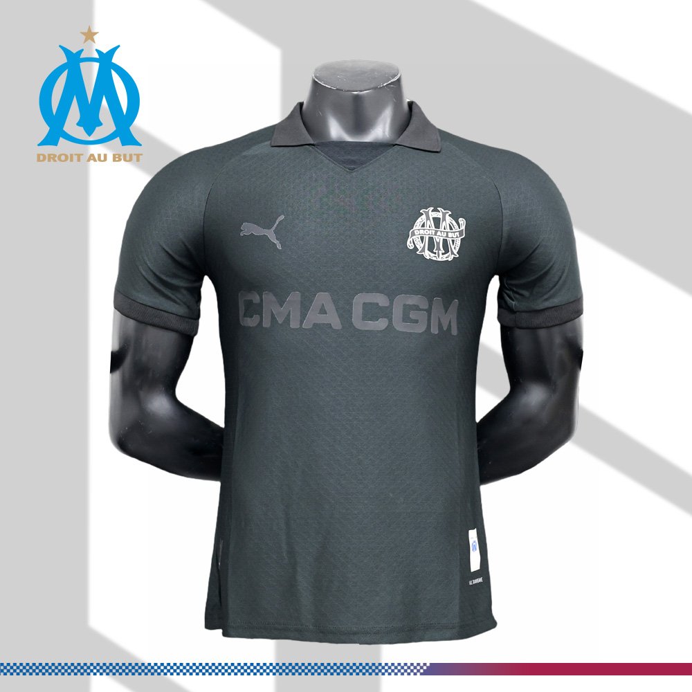 576aa9593d-052701dd58 2024/2025 Marseille Anniversary Edition Black Football Shirt (Player Edition) - Image 1