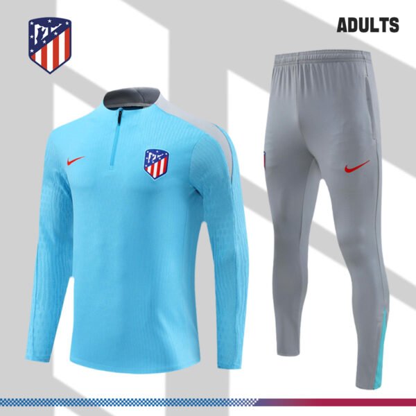 2024/2025 Atletico Madrid Light Blue Adult Half Zip Training Suit (Adult Kit)