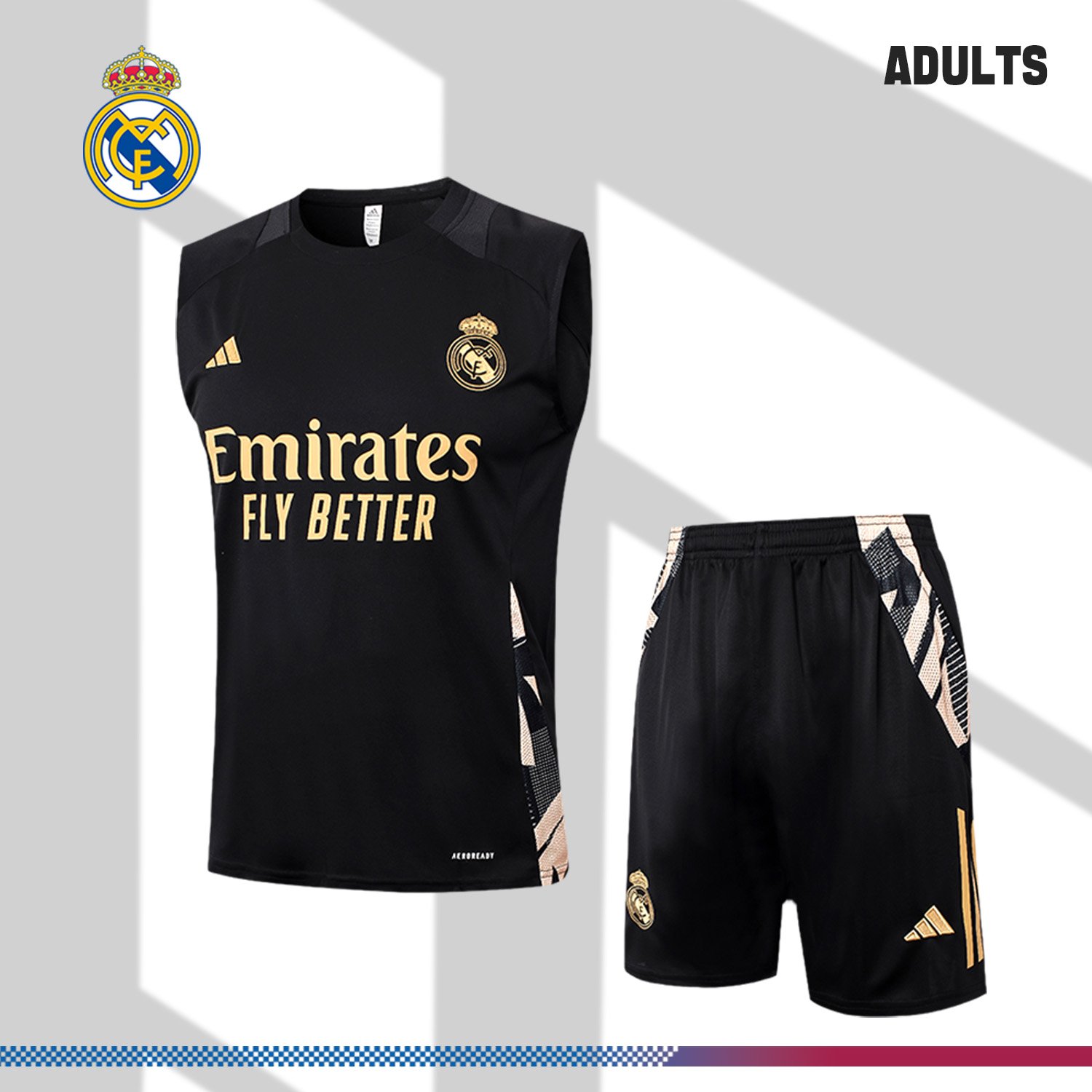 64c2f321d0-2329200595 2024/2025 Real Madrid black adult vest training suit (Adult Kit) - Image 1