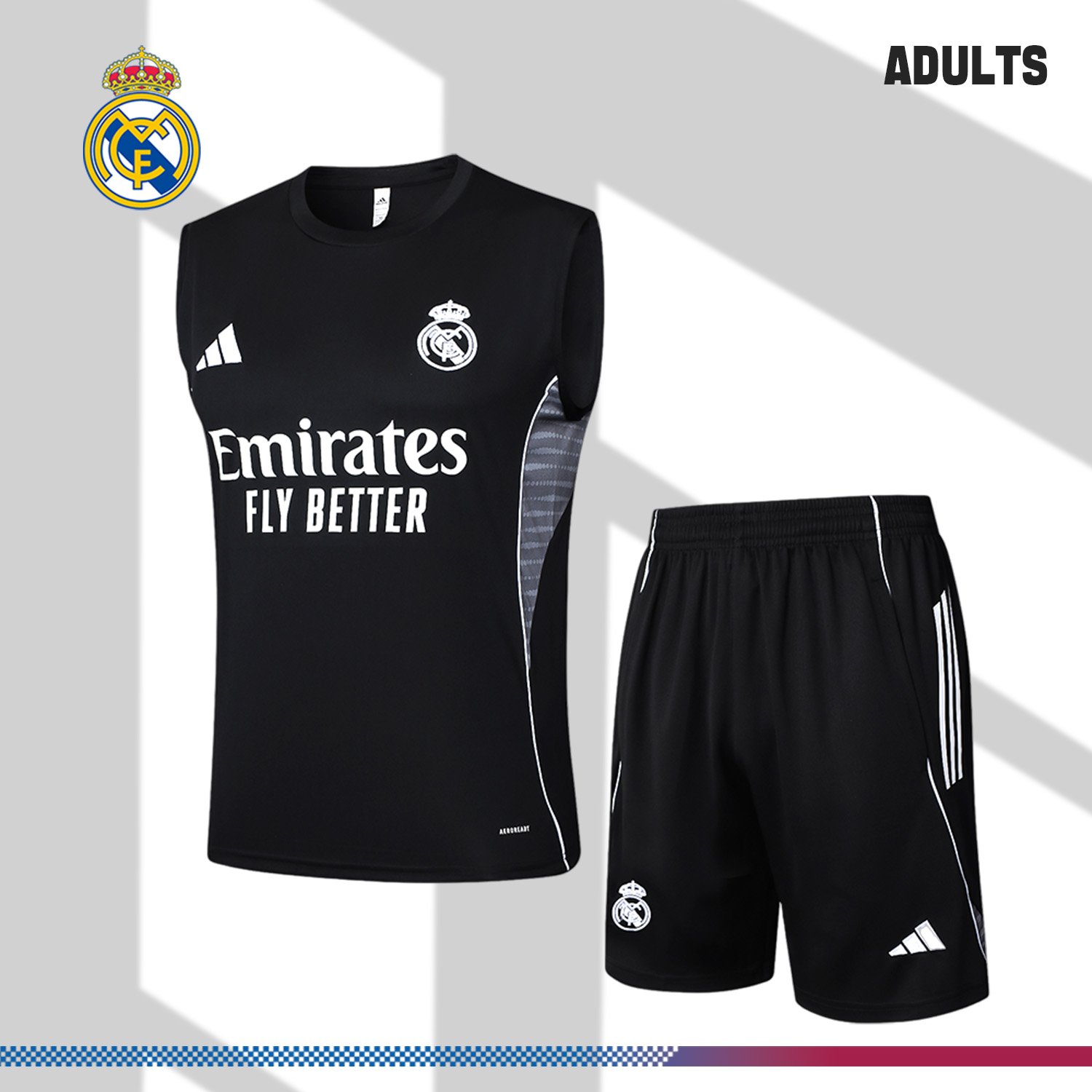 705f777b7c-2341456ce0 2025/2026 Real Madrid black adult vest training suit (Adult Kit) - Image 1