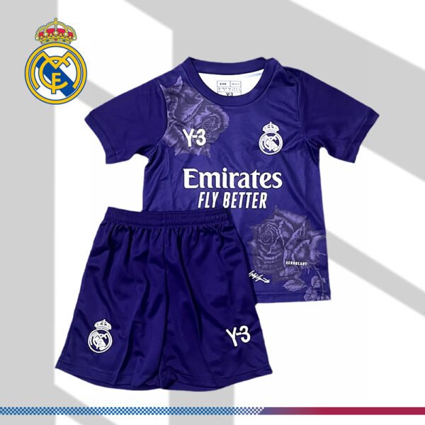 2024/2025 Real Madrid Y3 Purple Co-branded Football Kids Kit