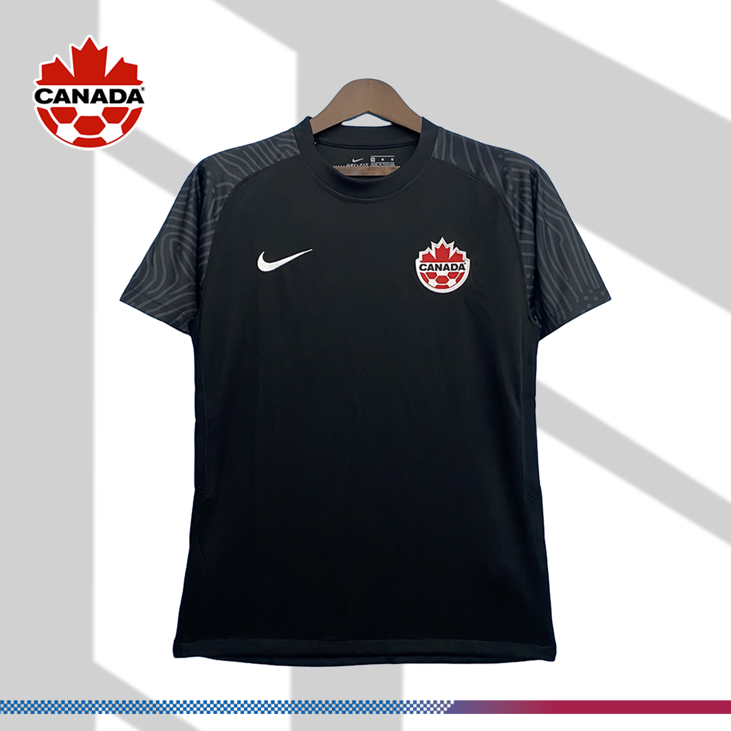 837a725b45 2022 Canada Black Football Shirt (Fan Edition) - Image 1