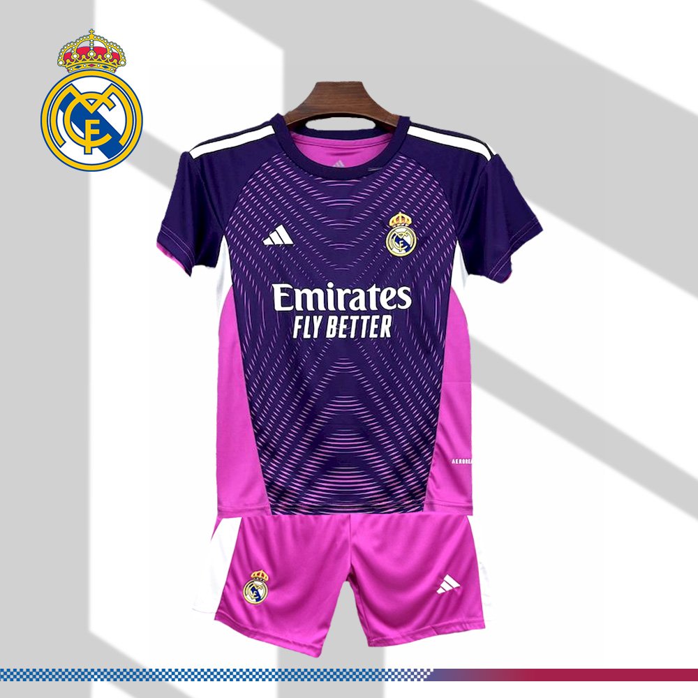 83b73e95cf-00425007c3 2025/2026 Real Madrid Purple Goalkeeper Football Kids Kit - Image 1