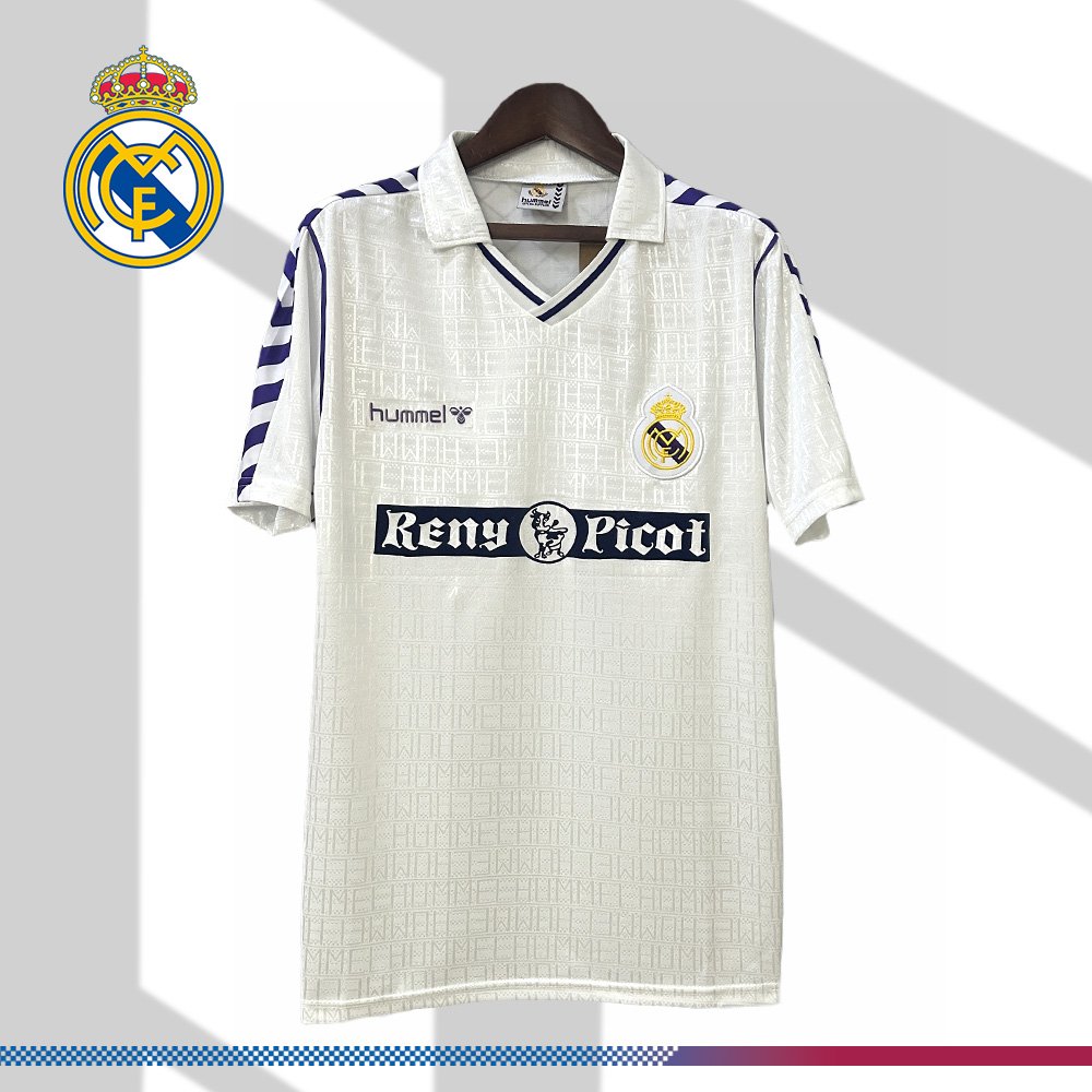 8b3adbd5e3-022207133e 1989/1990 Real Madrid Home Retro Football Shirt - Image 1