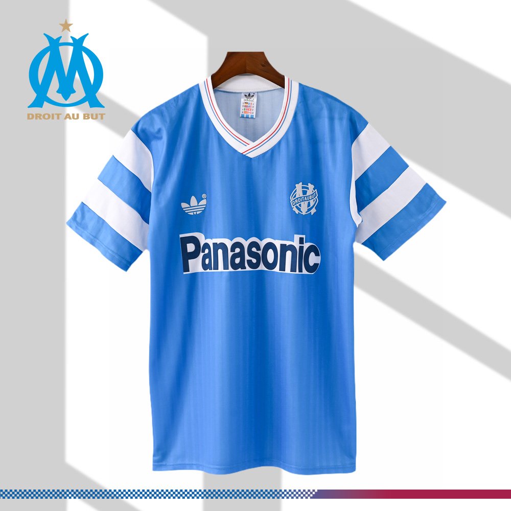 9e9f5d6ade-0508297ad5 1990 Marseille Away Retro Football Shirt - Image 1