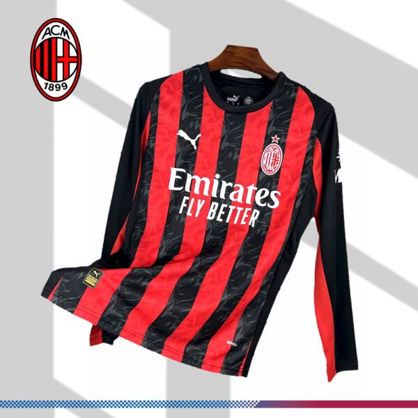 2025/2026 AC Milan Home Long Sleeve Football Shirt (Fan Edition)