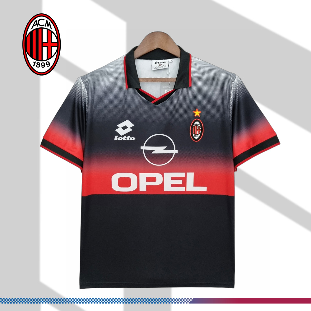 AC-065105eeda 1995/1996 AC Milan Retro Black Training Shirt - Image 1