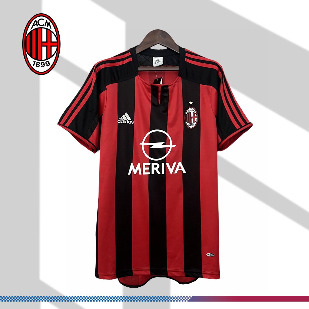 AC-072453026b 2003/2004 AC Milan Home Retro Football Shirt - Image 1