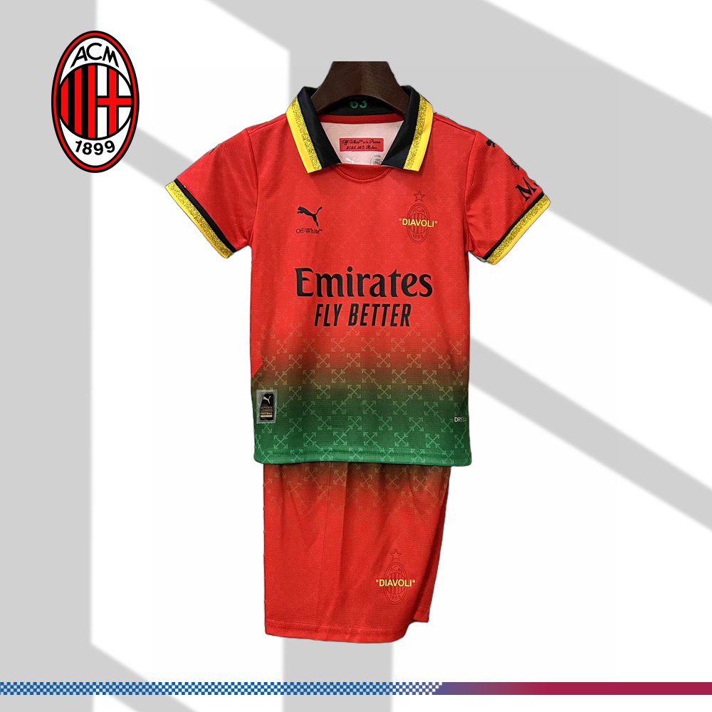 AC2-020750c4e2 2025/2026 AC Milan Joint Edition Football Shirt (Kids Kit) - Image 1