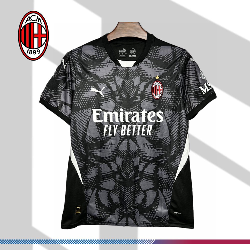 AC2-031750ba46 2024/2025 AC Milan Goalkeeper Black Football Shirt (Fan Edition) - Image 1