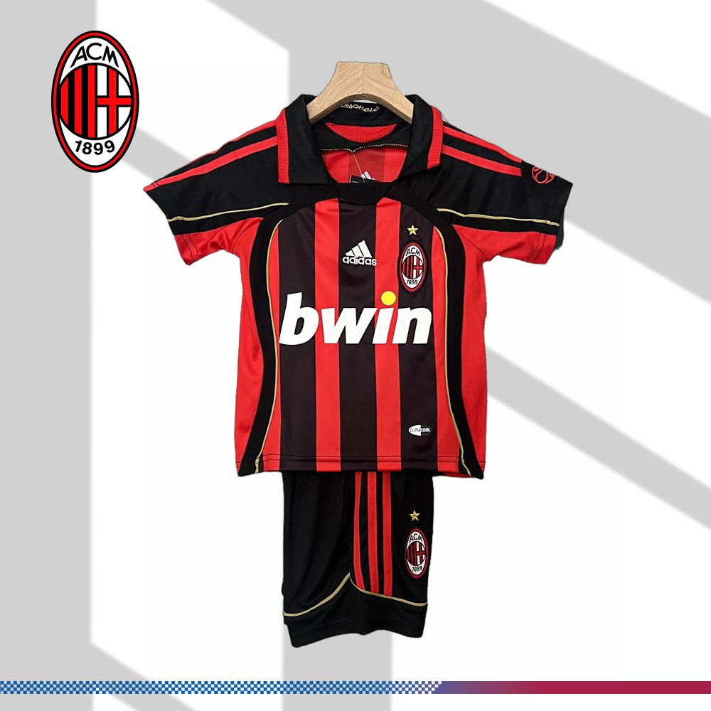 AC2-0743495c9a 2006/2007 AC Milan Home Retro Football Jersey (Kids Kit) - Image 1