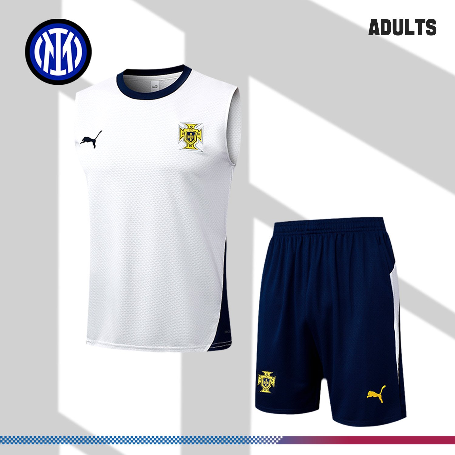 Ac-1649045719 2024/2025 Inter Milan White Adult Vest Training Wear (Adult Kit) - Image 1