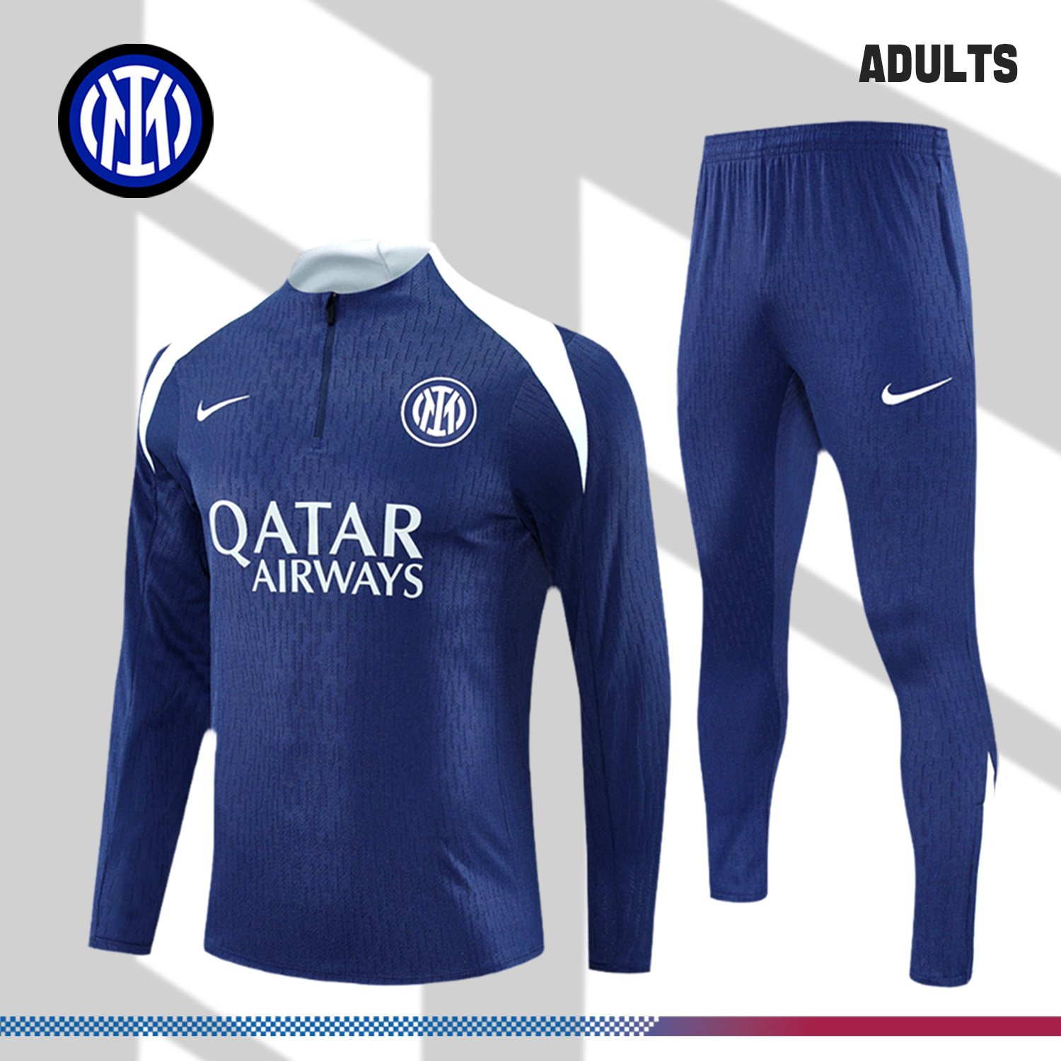 Ac-2128142198 2024/2025 Inter Milan Dark Blue Adult Half Zip Training Suit (Adult Kit) - Image 1