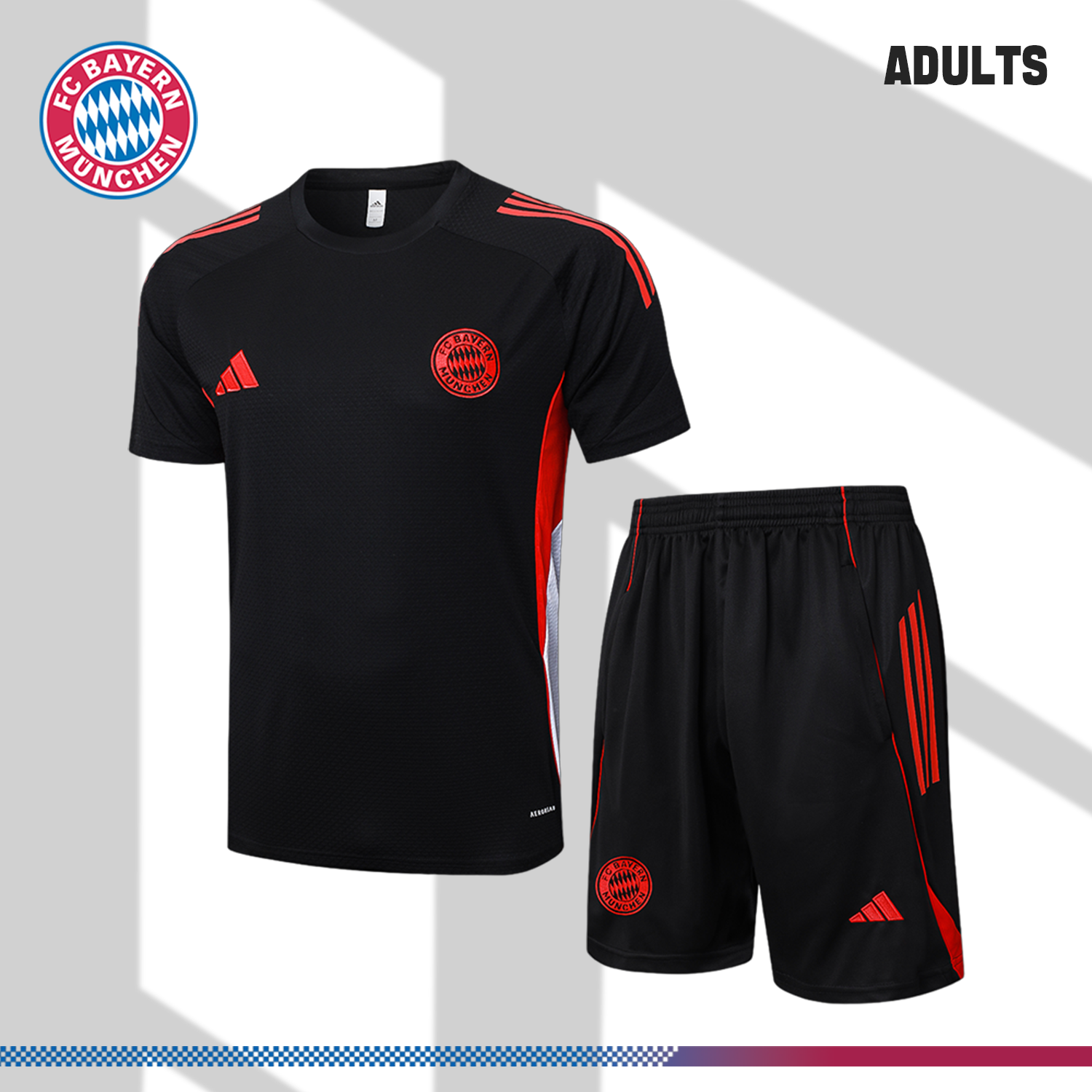 SKU-00003775ea 2024/2025 Bayern Munich black short-sleeved training suit (Adult Kit) - Image 1