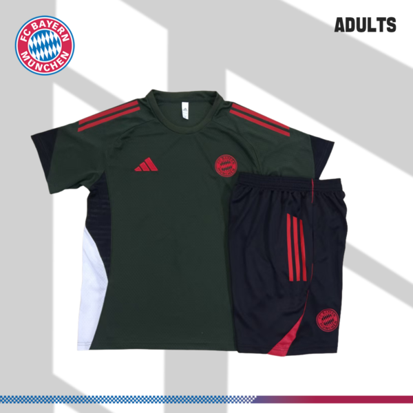 2024/2025 Bayern Munich dark green short-sleeved training suit (Adult Kit)