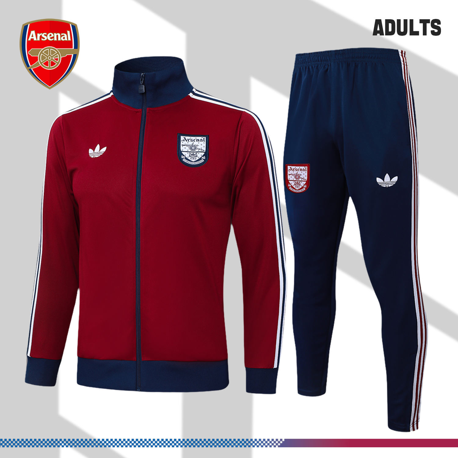 SKU-0006572aa4 2025/2026 Arsenal Burgundy Adult Full Zip Training Suit (Adult Kit) - Image 1
