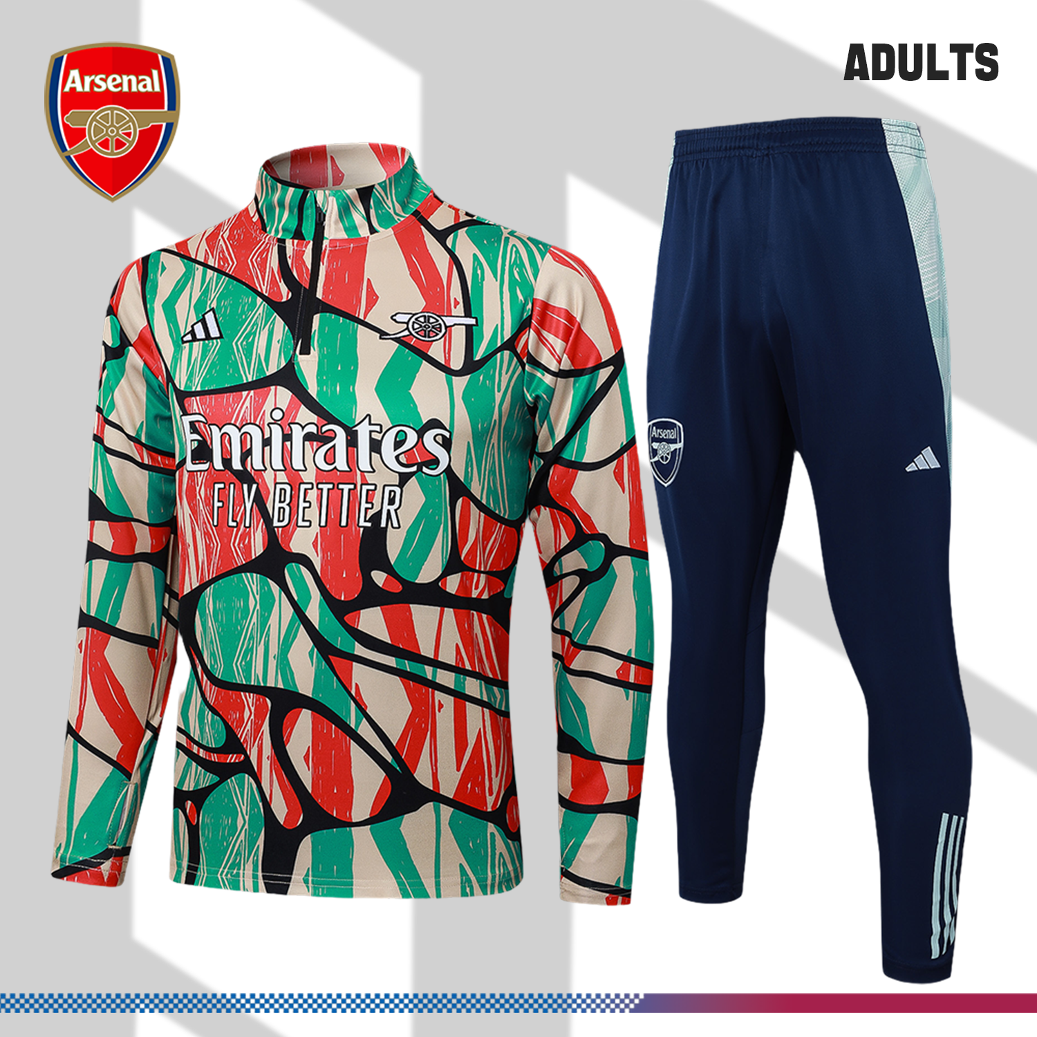 SKU-0015140d47 2024/2025 Arsenal Adult Half Zip Training Suit (Adult Kit) - Image 1